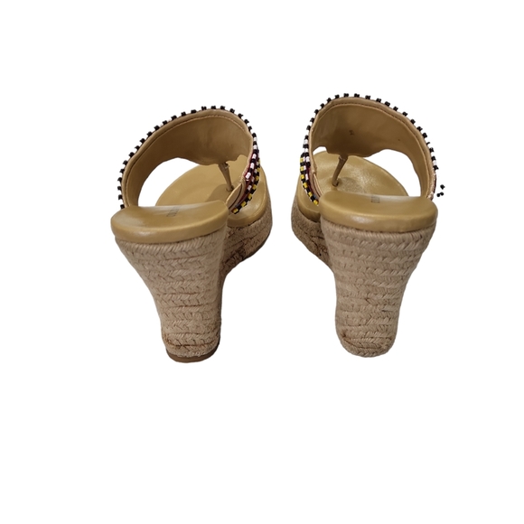 EUC Colin Stuart boho Bohemian Beaded Wedge Espedrilles 7-7.5 - Picture 7 of 14